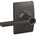 Schlage Custom Latitude Single Cylinder Keyed Entry Door Lever Set with Century Trim Black Stainless