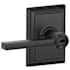 Schlage Latitude Single Cylinder Keyed Entry Door Lever Set with Decorative Addison Trim Matte Black