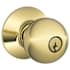 Schlage Orbit Keyed Entry Door Knob Set Lifetime Polished Brass