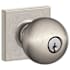 Schlage Orbit Keyed Entry Single Cylinder Door Knob Set with Decorative Collins Trim Satin Nickel