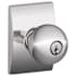 Schlage Orbit Keyed Entry Single Cylinder Door Knob Set with Decorative Century Trim Bright Chrome