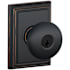 Schlage Plymouth Keyed Entry Single Cylinder Door Knob Set with Decorative Addison Trim Aged Bronze