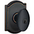 Schlage Siena Keyed Entry Single Cylinder Door Knob Set with Decorative Camelot Trim Aged Bronze