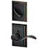 Schlage Accent Left Handed Single Cylinder Interior Pack with Decorative Addison Trim - Exterior Handleset Sold Separately Aged Bronze