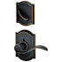 Schlage Accent Left Handed Single Cylinder Interior Pack with Decorative Camelot Trim - Exterior Handleset Sold Separately Aged Bronze