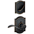 Schlage Accent Right Handed Single Cylinder Interior Pack with Decorative Camelot Trim - Exterior Handleset Sold Separately Aged Bronze