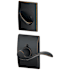 Schlage Accent Left Handed Single Cylinder Interior Pack with Decorative Century Trim - Exterior Handleset Sold Separately Aged Bronze