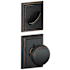 Schlage Andover Single Cylinder Interior Pack with Decorative Addison Trim - Exterior Handleset Sold Separately Aged Bronze