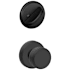 Schlage Bowery Single Cylinder Interior Pack Knob Set with Deadbolt Trim and Decorative Greyson Rose - Exterior Handleset Sold Separately Matte Black