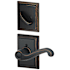 Schlage Flair Left Handed Single Cylinder Interior Pack with Decorative Addison Trim - Exterior Handleset Sold Separately Aged Bronze