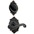 Schlage Flair Left Handed Single Cylinder Interior Pack with Decorative Brookshire Trim - Exterior Handleset Sold Separately Aged Bronze