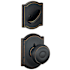 Schlage Georgian Single Cylinder Interior Pack with Decorative Camelot Trim - Exterior Handleset Sold Separately Aged Bronze