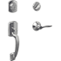 Schlage Greenwich Left Handed Sectional Single Cylinder Keyed Entry Handleset with Delfayo Interior Lever Bright Chrome