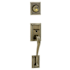 Schlage Double Cylinder Addison Handleset with Bell Interior Knob from the F-Series Antique Brass