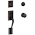 Schlage Addison Collection Double Cylinder Entrance Handleset with Andover Interior Knob Aged Bronze
