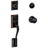 Schlage Double Cylinder Addison Handleset with Plymouth Interior Knob from the F-Series Aged Bronze