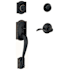 Schlage Camelot Right Hand Double Cylinder Handleset with Accent Interior Lever from the F-Series Aged Bronze