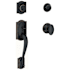 Schlage Double Cylinder Camelot Handleset with Siena Interior Knob from the F-Series Aged Bronze