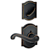 Schlage Flair Right Handed One-Sided Dummy Interior Pack with Camelot Trim - Exterior Handleset Sold Separately Aged Bronze