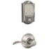 Schlage Encode WiFi Enabled Electronic Keypad Deadbolt with Camelot Trim and Accent Lever Set Satin Nickel