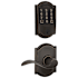 Schlage Encode WiFi Enabled Electronic Keypad Deadbolt and Accent Lever Set with Camelot Trim Aged Bronze