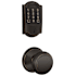 Schlage Encode WiFi Enabled Electronic Keypad Deadbolt with Camelot Trim and Andover Knob Set Aged Bronze