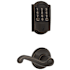 Schlage Encode WiFi Enabled Electronic Keypad Deadbolt with Camelot Trim and Flair Lever Set Aged Bronze