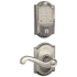Schlage Encode WiFi Enabled Electronic Keypad Deadbolt and Flair Lever Set with Camelot Trim Satin Nickel