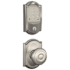 Schlage Encode WiFi Enabled Electronic Keypad Deadbolt and Georgian Knob Set with Camelot Trim Satin Nickel