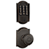 Schlage Encode WiFi Enabled Electronic Keypad Deadbolt and Georgian Knob Set with Camelot Trim Aged Bronze
