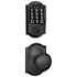 Schlage Encode WiFi Enabled Electronic Keypad Deadbolt and Plymouth Knob Set with Camelot Trim Matte Black