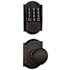 Schlage Encode WiFi Enabled Electronic Keypad Deadbolt and Plymouth Knob Set with Camelot Trim Aged Bronze