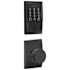 Schlage Encode WiFi Enabled Electronic Keypad Deadbolt and Bowery Knob Set with Century Trim Matte Black