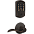 Schlage Encode Greenwich Electronic Keyless Entry Deadbolt Combo Pack with Accent Interior Lever and Decorative Plymouth Trim Aged Bronze