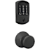 Schlage Encode Greenwich Electronic Keyless Entry Deadbolt Combo Pack with Bowery Interior Knob and Decorative Plymouth Trim Matte Black