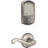 Schlage Encode Greenwich Electronic Keyless Entry Deadbolt Combo Pack with Flair Interior Lever and Decorative Georgian Trim Satin Nickel