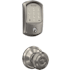 Schlage Encode Greenwich Electronic Keyless Entry Deadbolt Combo Pack with Georgian Interior Knob and Decorative Georgian Trim Satin Nickel