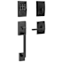 Schlage Encode Plus Century Sectional Electronic Keyless Entry Handleset with Latitude Interior Lever Matte Black