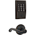 Schlage Encode Plus Century Electronic Keyless Entry Deadbolt Combo Pack with Flair Interior Lever and Decorative Georgian Trim Aged Bronze
