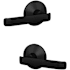 Schlage Custom Clybourn Non-Turning Two Sided Dummy Door Lever Set with Kinsler Trim Matte Black