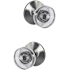 Schlage Custom Dawes Non-Turning Two Sided Dummy Knob Set with Kinsler Trim Bright Chrome