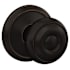 Schlage Custom Georgian Non-Turning Two-Sided Dummy Door Knob Set with Alden Trim Aged Bronze