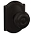 Schlage Custom Georgian Non-Turning Two-Sided Dummy Door Knob Set with Camelot Trim Aged Bronze