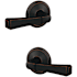 Schlage Custom Rivington Non-Turning Two Sided Dummy Door Lever Set with Alden Trim Aged Bronze