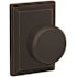 Schlage Custom Swanson Passage or Privacy Door Knob Set with Grandville Trim Aged Bronze