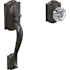 Schlage Custom Camelot Lower Handleset for Schlage Deadbolts with Interior Alexandria Knob and Camelot Rose Black Stainless