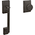 Schlage Custom Century Lower Handleset for Schlage Deadbolts with Interior Bowery Knob and Century Rose Black Stainless