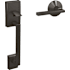 Schlage Custom Century Lower Handleset for Schlage Deadbolts with Interior Latitude Lever and Kinsler Rose Black Stainless