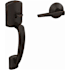 Schlage Custom Greenwich Lower Handleset for Schlage Deadbolts with Interior Eller Lever and Kinsler Rose Aged Bronze