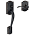 Schlage Camelot Lower Handle Set for Schlage Deadbolts with Right Handed Accent Interior Lever and Decorative Camelot Rose Aged Bronze